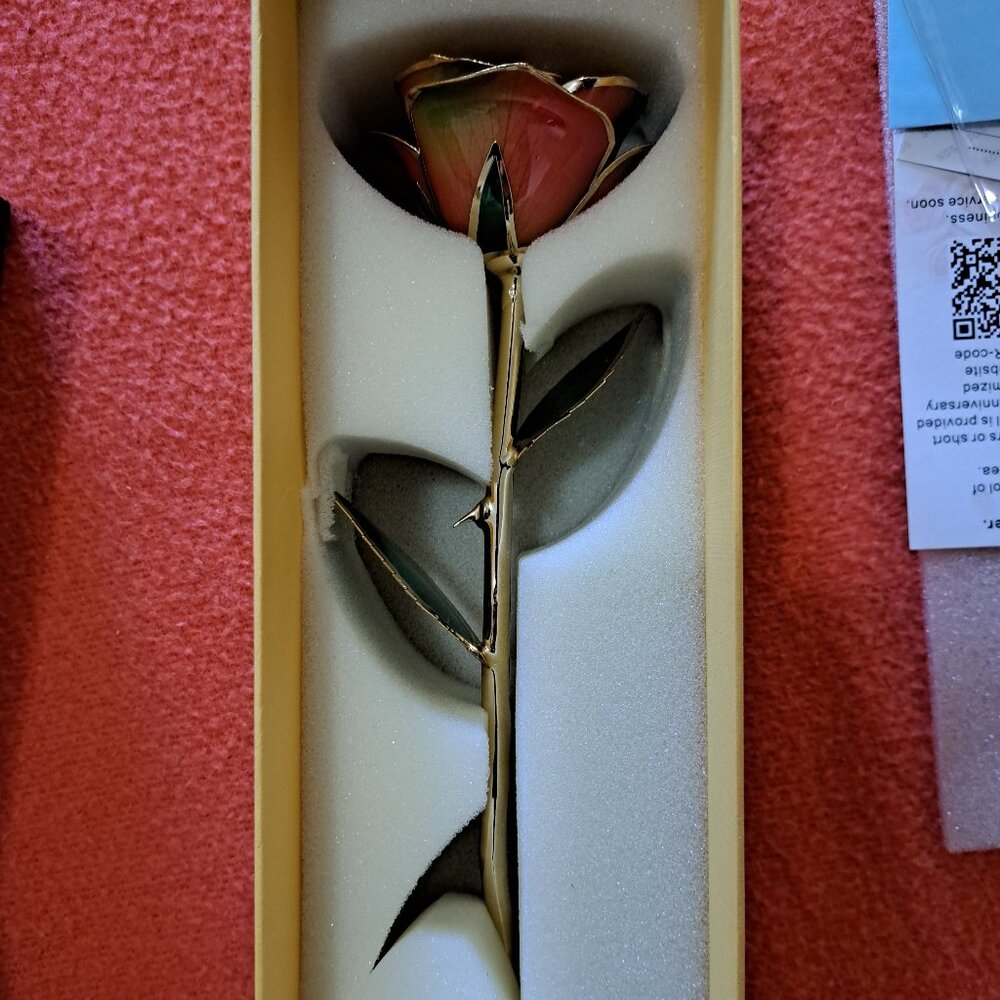 Defaith 24K Gold Dipped Real Rose